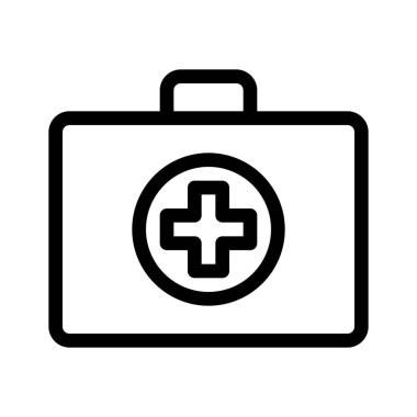 Beyaz izole tıbbi çanta depolama simgesini 