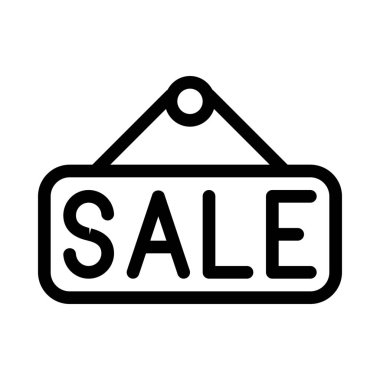 Satılık asılı tabela, basit çizgi stili