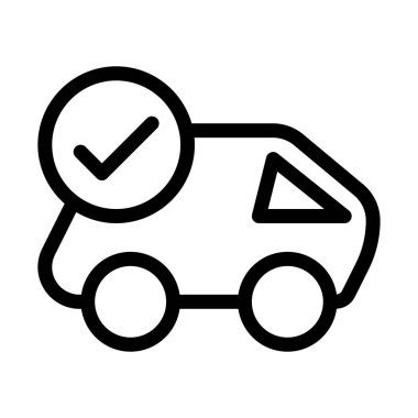 Paketi teslim başarılı simge vektör çizim   