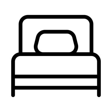 Tek yatak mobilya basit vektör çizim