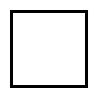 Dikdörtgen kare şekli simgesi, basit hat illüstrasyon
