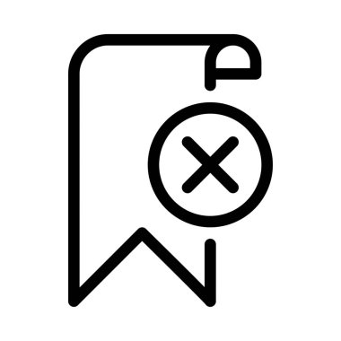 Temizleme veya yer imi simgesi, basit hat illüstrasyon silme