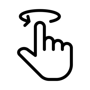 Yuvarlak veya döndürmek tokatlamak basit hat illüstrasyon