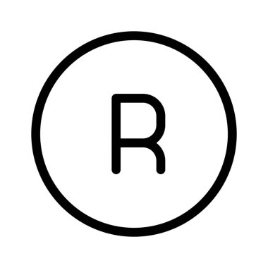 Tescilli işareti Sign basit hat illüstrasyon