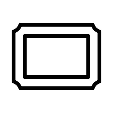 boş dikdörtgen çerçevesi simgesi, basit hat illüstrasyon