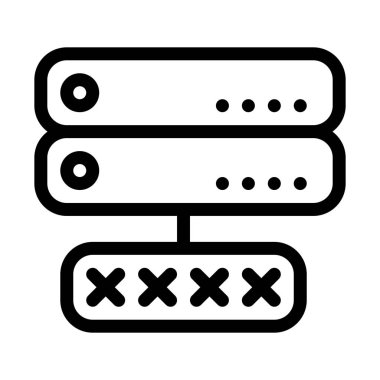Sunucu parola şifreleme basit hat illüstrasyon