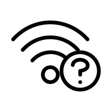Bilinmeyen Wifi ağ simgesini, basit hat illüstrasyon