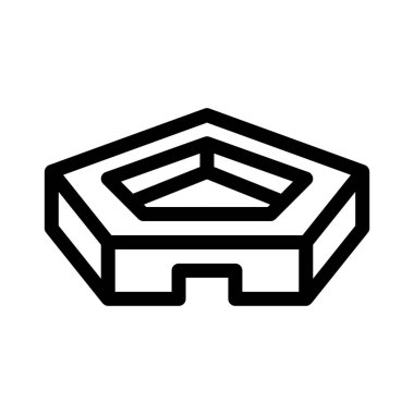 Pentagon savunma bina simgesini, basit hat illüstrasyon