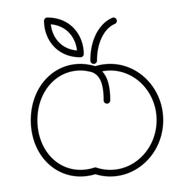 Tatlı şeftali diyet simgesi, basit hat illüstrasyon