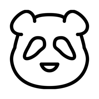 Vahşi orman Panda, basit hat illüstrasyon