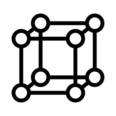 Molecule Cube Structure simple vector illustration sign
