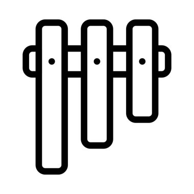 Ksilofon ses aracı simgesini, basit hat illüstrasyon