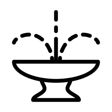 Kamu bahçe çeşmesi simge vektör çizim