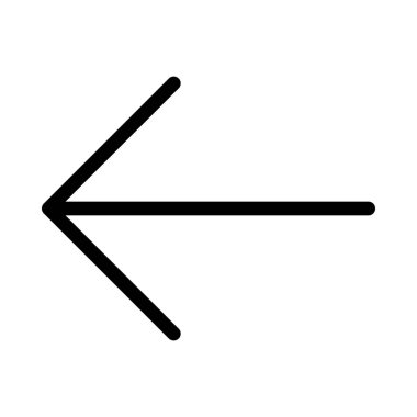 Sol yan ok simgesi, basit hat illüstrasyon