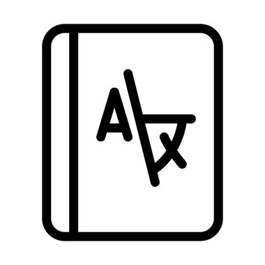 Çeviri kitap ya da rehber simgesi, basit hat illüstrasyon