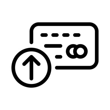 Yükleme kartı ayrıntıları simgesi, basit hat illüstrasyon, basit vektör çizim