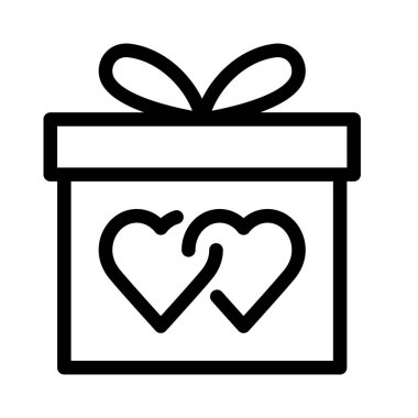 düğün hediyesi simgesi, basit hat illüstrasyon
