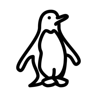 uçamayan kuş penguen, basit hat illüstrasyon
