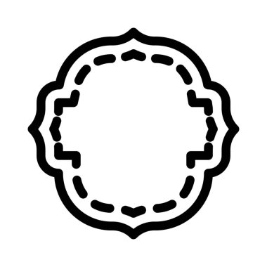 Dekoratif kesikli özetliyor çerçevesi simgesi, basit hat illüstrasyon