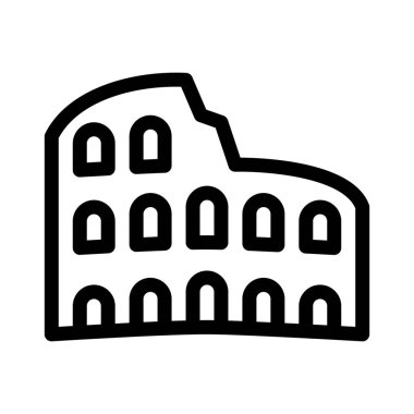 Oval Amphitheatre anıt, basit çizgi stili