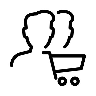 Kullanıcı simgesi, basit hat illüstrasyon alışveriş