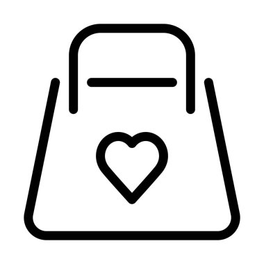 Romantik hediye çanta, basit vektör çizim