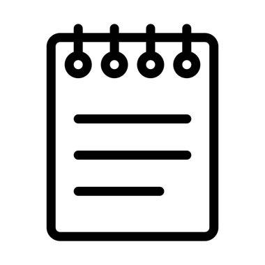 Spiral Not defteri izole basit hat illüstrasyon