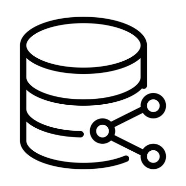 Veritabanı bilgi simgesi, basit hat illüstrasyon paylaşmak