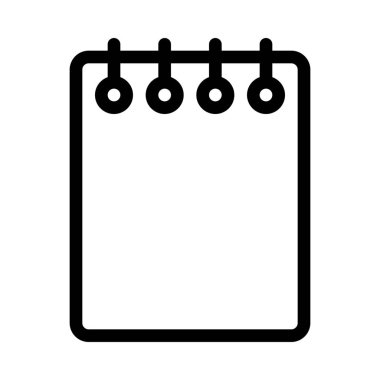 Spiral Not defteri sayfaları basit hat illüstrasyon