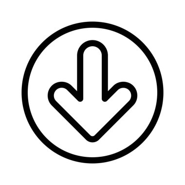 Aşağıya doğru yönde beyaz arka plan üzerinde düğme