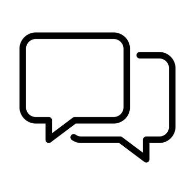 Dikdörtgen konuşma balonları basit hat illüstrasyon