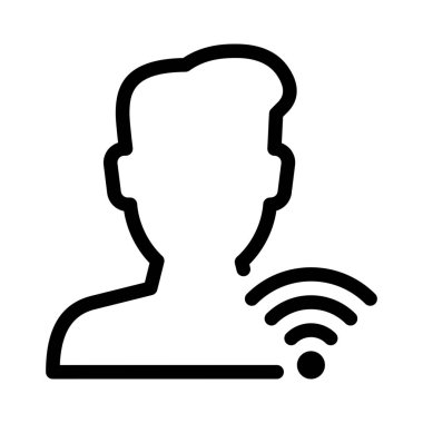 Kullanıcı Wifi sinyal simgesi, basit hat illüstrasyon