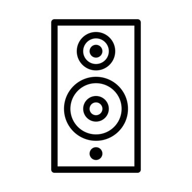 Beyaz izole müzik sistemi hoparlör simgesi 