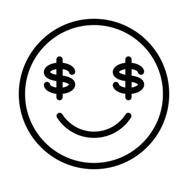 Para göz Emoji, basit hat illüstrasyon