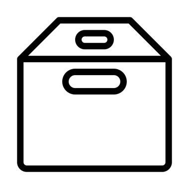 Boş kutu konteyner simge vektör çizim   