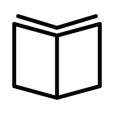 Açık ders kitabı içerik simgesi, basit hat illüstrasyon