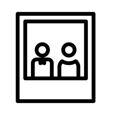 düğün fotoğraf simge, basit hat illüstrasyon