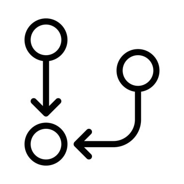 Ters daire işlem simgesi, basit hat illüstrasyon