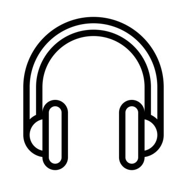 Kablosuz müzik kulaklık, basit hat illüstrasyon