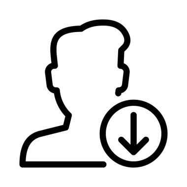 Ok Kullanıcı simgesi, basit hat illüstrasyon