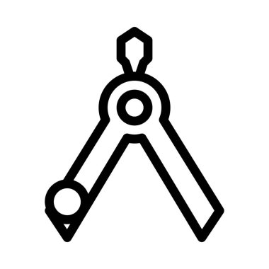 Caliper, Geometric Instrument  icon isolated on white 