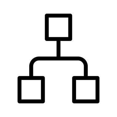 Akış Şeması diyagram simgesi, basit hat illüstrasyon