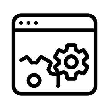 Web ayar sayfası simgesi, basit hat illüstrasyon