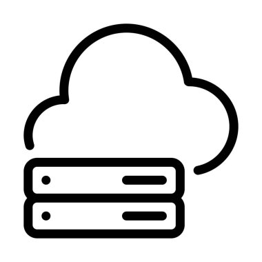 Online bulut sunucu, basit çizgi stili