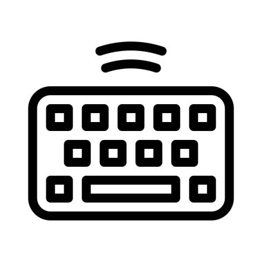 Kablosuz bilgisayar klavye simgesini, basit hat illüstrasyon