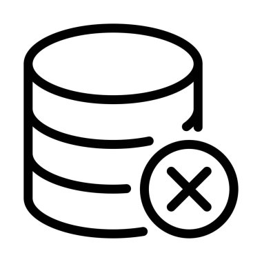 Veritabanı ağ simgesini, basit bir çizgi resimde silmek