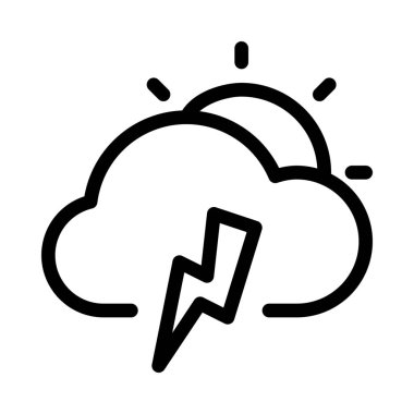 Bulutlu Thunderstrom gün, vektör tasarımı