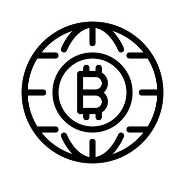 Bitcoin ödeme düğmesi, basit hat illüstrasyon
