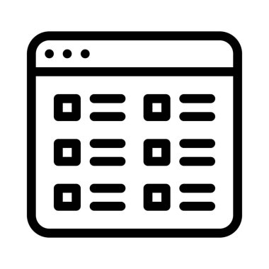 Web içerik görünümü, basit hat illüstrasyon