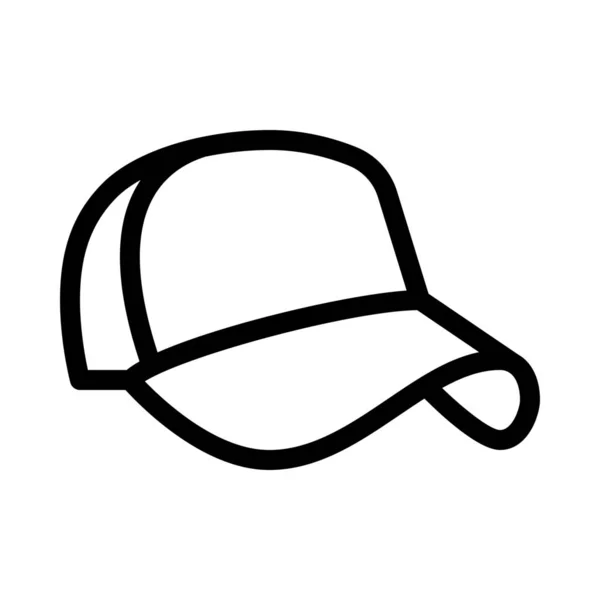 Baseball Uniform Cap Simple Line Illustration — Stock Vector